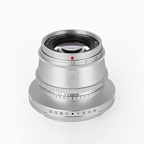 TTArtisan 銘匠光学 35mm F1.4 ASP-C 大口径手動固定焦点 キヤノン RF マウントレンズ キヤノン EOS R, RP, R5, R6, R7, R10 ミラーレスカメラ用TTArtisan正規代理, シルバー