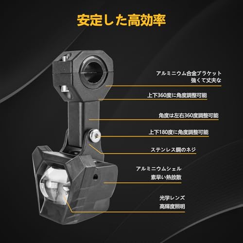 Motikvans バイクフォグ ランプ 補助灯vストローム250 フォグランプ ハーネスセット LEDプロジェクター オート バイク フォグランプ hi/lo2色30W ホワイト イエロー 自転車ライト作業灯 車外灯 フォグランプ スイッチハーネスとブラケット付き 12V