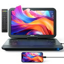 GOnavidio 15.4インチ ポータブルブルーレイプレーヤー HDMI入力 HDMI出力 blu-ray BDスマホ同期 3電源対応 バッテリー内蔵 CPRM 解像度1920x1080 USB SD 270度回転