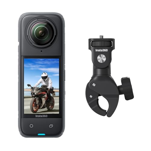 楽天真打本舗　楽天市場店Insta360 X4-8K防水360度アクションカメラ、ウェアラブルカメラ、4K広角ビデオカメラ、見えない自撮り棒効果、着脱式レンズガード、135分の連続撮影可能なバッテリー、AI編集、手ブレ補正、スポーツ／旅行／アウトドア向け バイクハンドルバーキット-SDカードなし