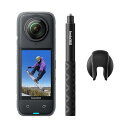 Insta360 X4-8K防水360度アクションカメラ、ウェアラブルカメラ、4K広角ビデオカメラ、見えない自撮り棒効果、着脱式レンズガード、135分の連続撮影可能なバッテリー、AI編集、手ブレ補正、スポーツ/旅行/アウトドア向け スノーボードキット-SDカードなし