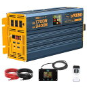MWXNE インバーター 正弦波 12v 100v 1500w 最大3000W USB&Type-C 4ポート 50/60Hz切替可能 2つリモコン付き遠隔操作...