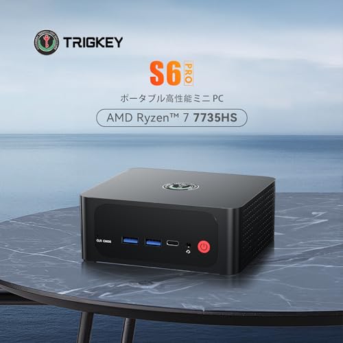 TRIGKEY ミニpc Ryzen 7 7735HS(8 コアと 16 スレッド, 最大4.3 GHz, Zen 2 アーキテクチャ) S7 Pro AMD Mini PC 32GB DDR5 4800MHz 500GB M.2 NVME PCIE3.0, 小型pc, 3画面同時出力 4K 120-144Hz, 高速WiFi 6/BT 5.2,