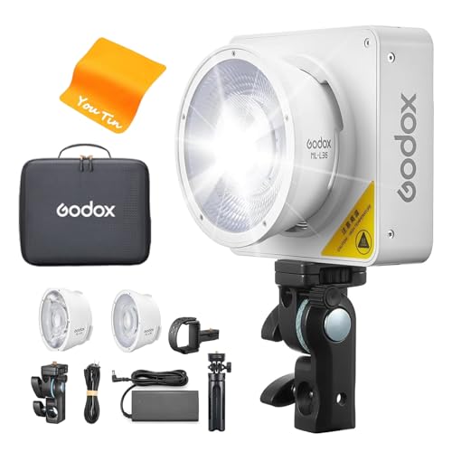 GODOX ML100Bi kit1ϥɥإɥӥǥ饤 120W ǥ奢륫顼ݡ֥ COB LED ӥǥ饤 AK-B02 ϥɥȥ󥺥ե쥯դ (15&36) 2800K-6500K TLCI 98+/CRI 97+ 11 Ψ⵱ٲӥǥ饤 (ML100)