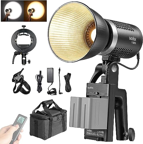 楽天真打本舗　楽天市場店Godox正規代理店Godox ML60Bi LEDライト 60W 色温度2800K-6500K 手持ち式 LEDビデオライト 撮影補助光 CRI 96+ TLCI 97+ 輝度調整 静音ファンモード 屋外LEDライト 、Godoxマウントと互換性あり（ML60Bi） [並行輸入品]