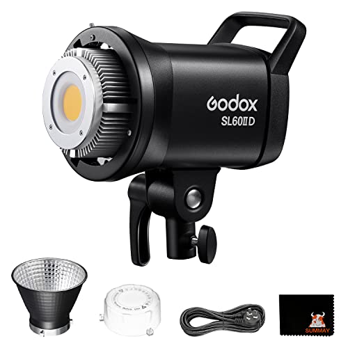 Godox SL60IID 70W LED 連続ビデオ ライト、Bowens マウント 18600Lux@5600K@1m、CRI96 TLCI97、0%-100..