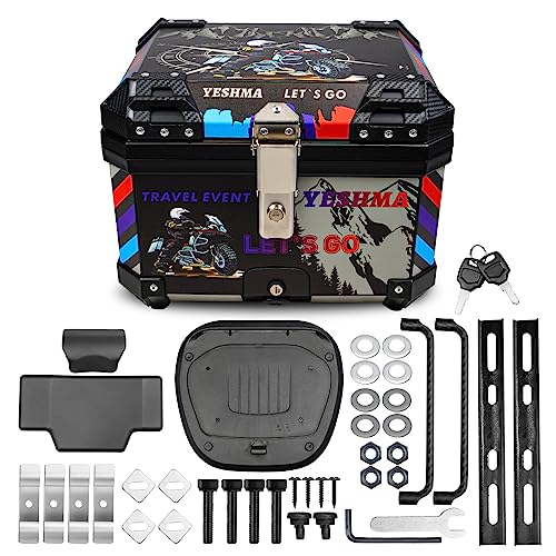 POWER PANDA レーシング調バイク リアボックス 45L バイク用 大容量 トップケース バイク ボックス ABS..