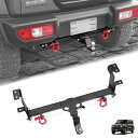 AMWMORV Jimny JB64 ヒッチメンバー シャックル付き メンバーヒッチボール ブラックパウダーコーティング ジムニー JB74ヒッチキャリア トレーラー フルセット 車牽引(2)