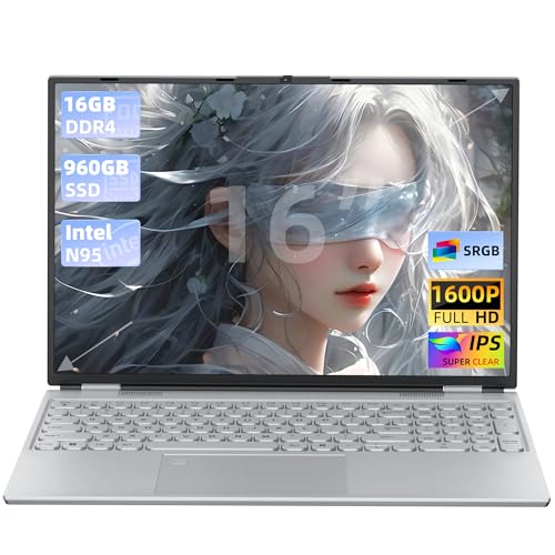 16インチ2.5K FHD(2560x1600) IPS ノートパソコンMS Office 2019とWin 11Proメモリ:DDR4 16GB RAM 高速静音CPU Celeron N95 1.7~3.4Ghz Webカメラ/USB SSD拡張 2.4+5G Wifi/Bluetooth4.2 指紋認証/バックライト付き マウス付き