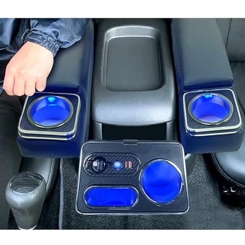 楽天真打本舗　楽天市場店SGALUPA進級版ハイエース/レジアスエース 200系 アームレスト コンソールボックス 肘置き ブルーled 小物入れ収納ボックス 内装パーツ 3個セット H200系 ワイド 標準 1型~7型 GL・スーパーGL （2004.8～現行）トヨタ HIACE レジアスエース