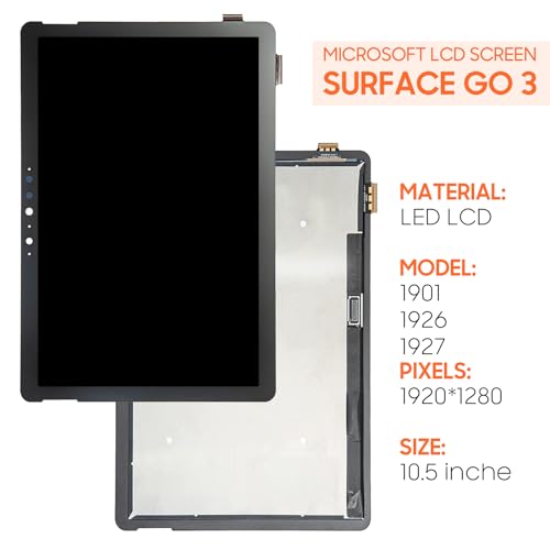 A-MIND For Microsoft Surface Go 3 液晶パネル 画面交換修理用 タッチパネルセット,For Microsoft Surface Go3 1901 1926LCDスクリーン 統合画面交換修理用キット 無料の修理工具