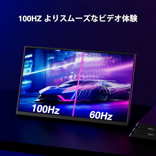 18.5インチモバイルモニター Miktver 178°視野角 ポータブルモニター 縦/横 1920x1080 モバイルデイスプレ 99%sRGB 100Hz ゲーミングモニター 軽量 HDMIポータブルモニター 自立型スタンド HDRモード Type-C/mini HDMI サブモニター