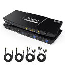 TESmart HDMIデュアルディスプレイ KVMスイッチ パソコン2台 モニター2台切り替え KVM切替器 2つUSB3.0ポート搭載 4K60HZ EDID機能 対応 ホットキー/リモコン切り替え可能(2)