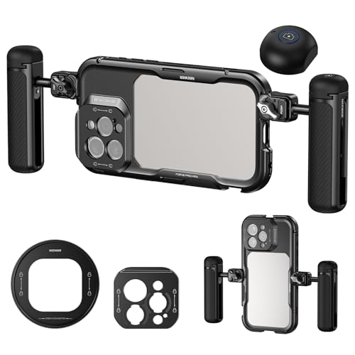 NEEWER スマホケージ 16 Pro Max用 ビデオリグ クイックリリースサイドハンドル2個/67mmフィルターアダプター/17mm レンズマウント/Tマウントレンズアダプター付き スマホスタビライザー スマホホルダー 写真撮影/ビデオ録画用 (PA074+PA045E+PA045B) NEEWER スマホケージ 16 Pro Max用 ビデオリグ クイックリリースサイドハンドル2個/67mmフィルターアダプター/17mm レンズマウント/Tマウントレンズアダプター付き スマホスタビライザー スマホホルダー 写真撮影/ビデオ録画用 (PA074+PA045E+PA045B)