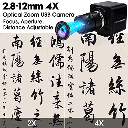 ELP 超HD 4K 30FPS 広角 光学 ズームウェブカメラ バリフォーカル HD 2.8-12mmレンズ ウルトラHD Webカメラ USBミニカメラ CMOS IMX317センサーカメラ付き 800万画素4K PC 外付けカメラMac/Windows/Linux 対応 2016PUSB UVC会議Webカメラ