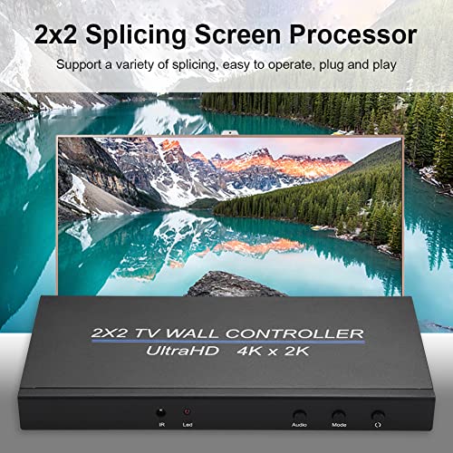 ビデオウォールコントローラー2X2、4K 60Hz 2x2TVビデオウォールコントローラースクリーンステッチングプロセッサースプライサー2x13x1 1x3 1x2 4x1 1x4PS4HDTV用HDビデオスプライサー (4K 60HZ)