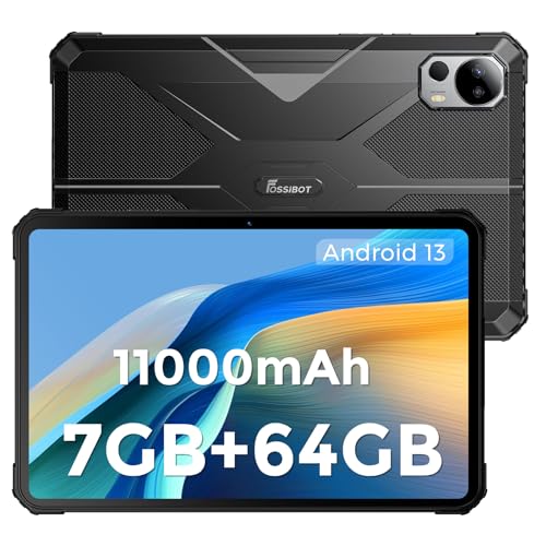 NEW Android 13 タブレット 10.4インチ 2K 1200*2000 IPS画面FOSSiBOT DT1 Lite wi-fiモデル タブレットPC 防水防塵耐衝撃浴室でも使用可能、11000mAhバッテリー、2.0GHz 8コアCPU 7GB RAM(4+3拡張)+64GB ROM、13MP/5MPカメラ、顔認識