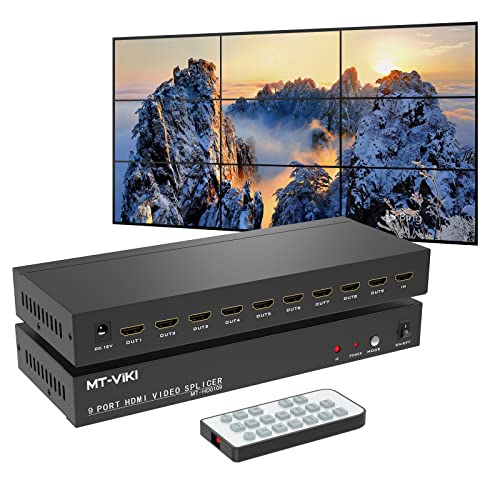MT-VIKI ビデオウォールコントローラー 3x3、1080p 60Hz HDMI出力と9 TVスプライシ...