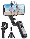 hohem V2 スマホジンバル 3軸 AI自動追跡 撮影用ライト付き ジェスチャー撮影3階段調光 スマホに給電可能 9時間駆動 手振れ防止 スタビライザー 手...