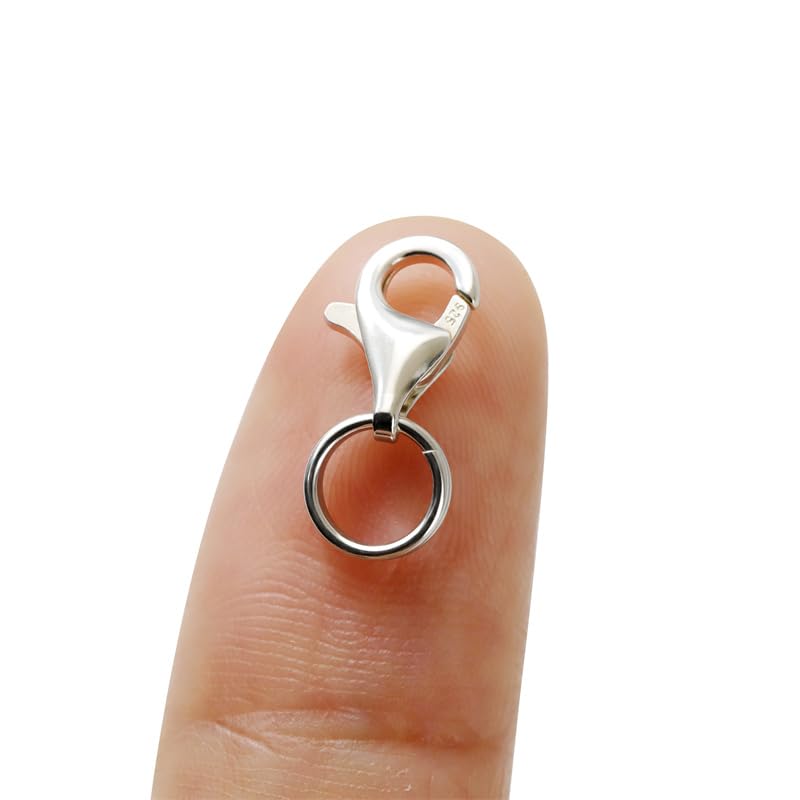 接続バ クル フックネックレス 留め具 ネックレス カラビナ 丸 1個シルバー925製 キーホルダーのアクセ..