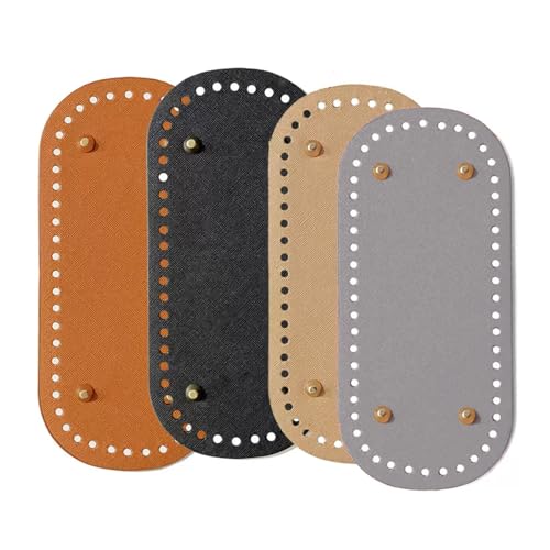バッグ 底板 4枚セット楕円底 4色 カバン 底板 編み付け ハンドメイド DIY レザークラフト 底釘付 バッグ用 素材 手作り素材 財布 (22x10cm)
