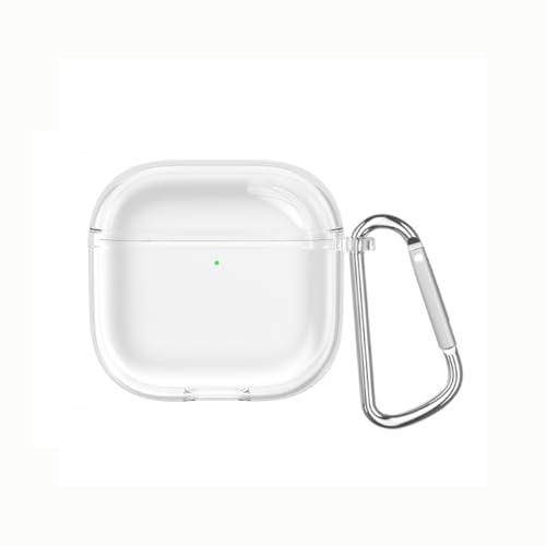 AirPods 4 ケース 透明 2024年発売 AirPods第4世代 ケース カラビナ付き 紛失防止 TPU ソフト クリア ケース 全面保護 傷防止 耐衝撃 AirPods第四世代に適用