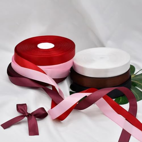 サテンリボン 黒 幅20 mm 縦長100ヤード 約91メートル 大容量 ギフトラッピング用リボン ちょう結び 包装 贈り物 プレゼント用リボン 長い お徳用 花材 花束 装飾 クラフト DIY 手芸用アクセサリー ブラック