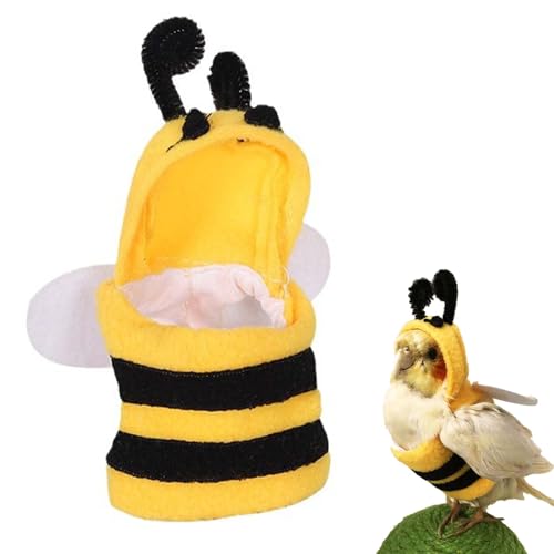 PAVIKE オウム用の鳥の服 鳥の服 オウムのコスチューム ミツバチ インコの洋服 洗える コスプレ 写真小..