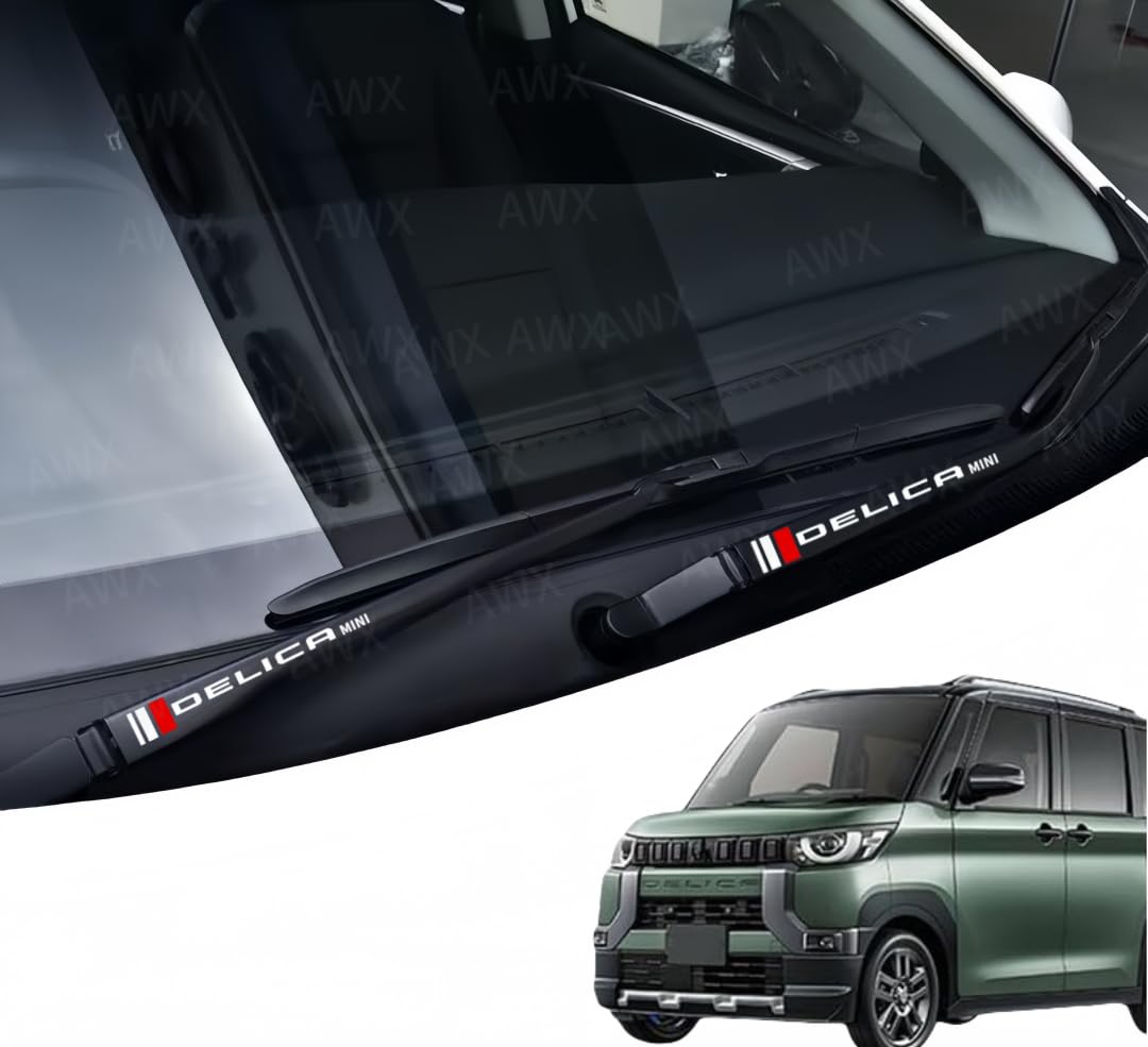 デリカミニ DELICA MINI ステッカー 車 バイク デカール シール 車 ワイパー ドアハンド ドアミラー サイドウィンドウ ボディ デカール ステッカー 車内アクセサリー などに適用 防水ステッ 2枚 (デリカミニ DELICA MINI)