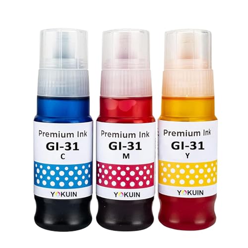 YOKUIN Canon用 GI-31 GI-31C GI-31M GI-31Y (3色セット シアン/マゼンタ/イエロー 各70ML 染料) 互換インクボトル 対応機種:G3360 G3370 G3390 G1330 YOKUIN Canon用 GI-31 GI-31C GI-31M GI-31Y (3色セット シアン/マゼンタ/イエロー 各70ML 染料) 互換インクボトル 対応機種:G3360 G3370 G3390 G1330