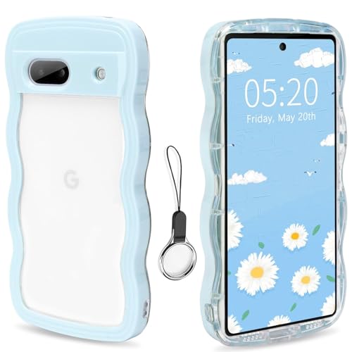 Google Pixel 7ケース 可愛い 透明ソフト TPU ケース QAZWERT グーグル ピクセル7ストラップ1種付き波状エッジ ソフトシェル ケースマツと感人気 韓国おしゃれケース スマホケース グーグルピクセル7ハイブリッドケース 耐衝撃性 ウェーブ デザイン