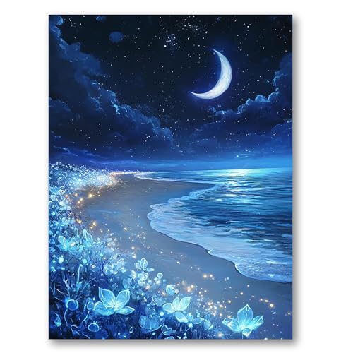 LOMSIOY ダイヤモンドアート キット大人用 シーサイド ダイヤモンドアートドリームビーチ ラウンドフル..