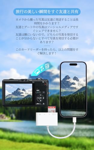 2025新バージョン 4in1 カードリーダー カードリーダー 4 in 1 SDカードリーダー メモリカードリーダー Hi-Fi 充電 データ転送 タイプc 写真 ビデオ USB-C OTG機能 設定不要 変換アダプタ マルチ機能 設定不要 スマホ タブレット パソコン 対応