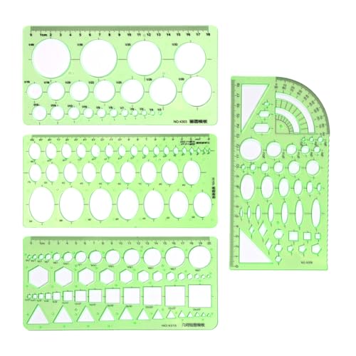 LKCCTK 定規 テンプレート 円形 楕円形 幾何形状 多機能 製図定規セット 透明 4点セット 建築デザイン ..