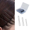Solxion U字ピンヘアピン Uピン 150本入 収納ケース付き 髪ピン ヘッドギア ヘッ段付き 黒 ユーピン 玉付き 看護師 髪飾り 結婚式 成人式 卒業式 入学式 (150個入り 5+6+7cm)