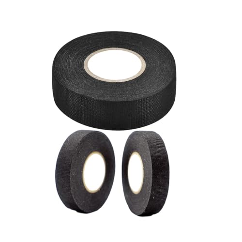Itisyou 布テープ ハーネステープ 絶縁テープ 19mm*15m 1巻 、9mm*15m 2巻 布粘着テープ アセテート布..
