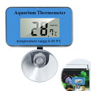 PAVIKE水温計水槽4.6*2.7*1.4CM水温計デジタル水槽 水槽温度計小型 熱帯魚水温計 水槽用温度アクセサリー、LEDディスプレイ式、吸盤式、電池交換可能、淡水と海水タンクに適用