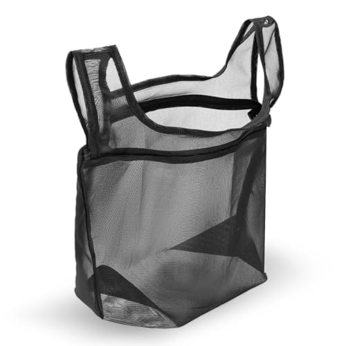 洗濯ネット ランドリーネット 細かい網目 仕分け洗い 洗濯バッグ メッシュバッグ 着替え袋 - 日常使用・旅行・ジムに最適!多機能 持ち手付きランドリーバッグ&エコバッグ兼用 収納バッグ(ブラック) (1, S)