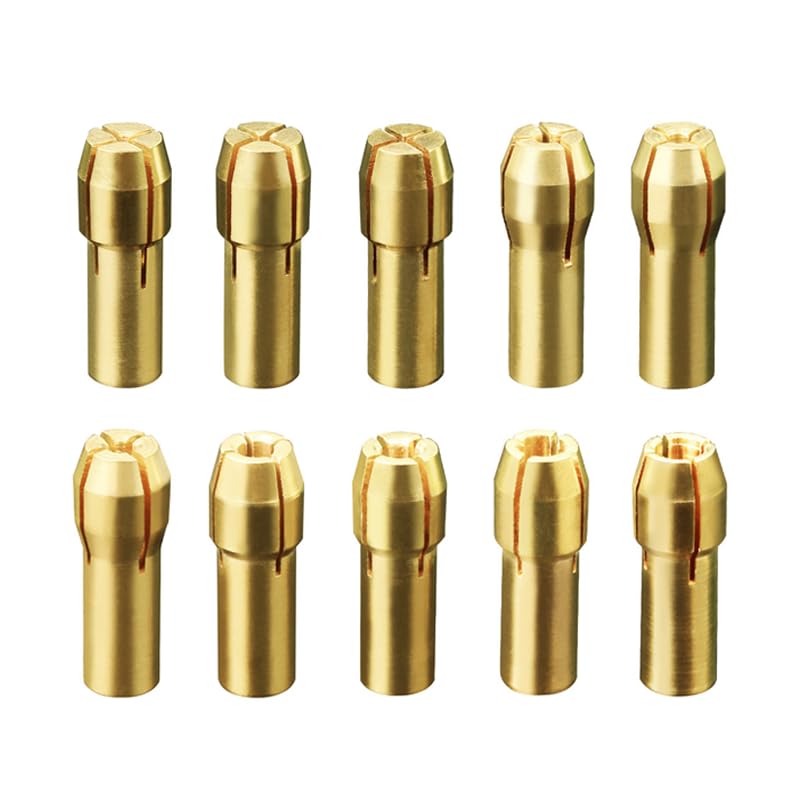 コレット10個セット 0.5-3.2mm ミニルーター用コレット サイズ約4.2＊16mm シャフトφ5.5-3.2mmの先端ビ..