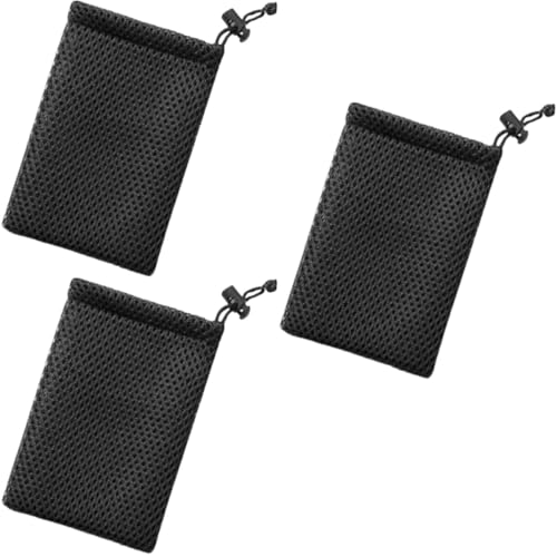 メッシュポーチ 厚手 クッションポーチ 小 メッシュ ミニポーチ 巾着収納袋 黒ポーチ 小物入れ ガジェ..