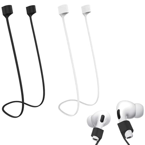 ESJNNK イヤホン ストラップ 2個セット マグネット シリコン ネック ストラップ ヘッドセット ストラップ 軽量 ケーブル アクセサリー ロープ ワイヤ...