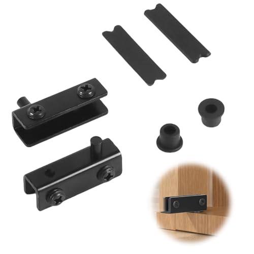 TVETE ガラスヒンジ 蝶番 ガラス ピボットヒンジ 黒 1セット ドアヒンジ 金具 蝶番 ステンレス ガラス..