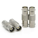 4個 BNCバレルコネクタ、BNCメス-BNCメスカプラコネクタ、低損失BNCストレート同軸アダプタ、HD CCTV、ビデオカメラ、放送アプリケーション用