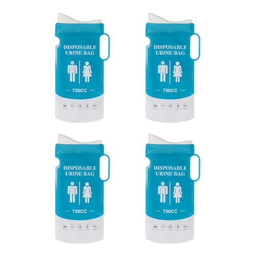 携帯トイレ 4個セット 携帯トイレ エチケット袋付き 登山 車用 非常用トイレ 男女兼用 750ml 車載用 旅行用 防災用に最適