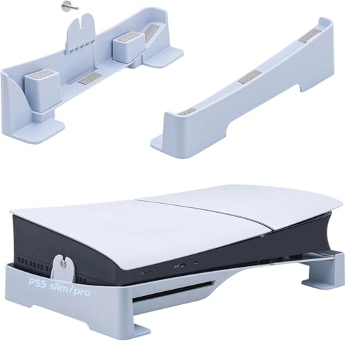 ps5 slim用 横置きスタンド/ps5 pro用 スタンドps5 横置きスタンド PS5 slim用 地震対策 放熱改善 新型PS5 用水平スタンド 転倒防止 傷付き防止 簡単に取り付けます ps5本体をもっと安心に収納新型PS5ディスク & デジタル版/PS5 Pro デジタル版対応