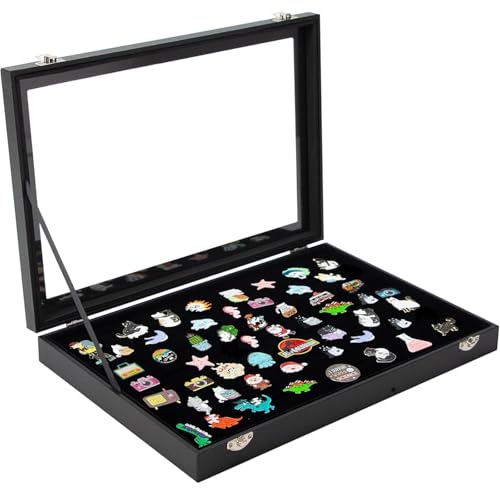 Lakymisy ピンバッジ 缶バッジ 収納ケース 大容量 缶バッジ ディスプレイケース 防塵バッジケース 展示..