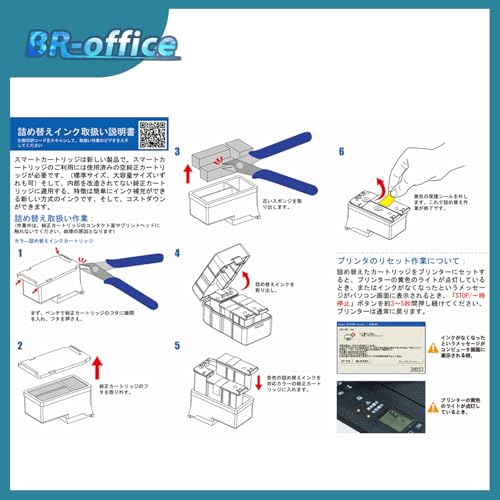 BR-office BC-310XL/311XL（BC-345XL/346XL共用）詰め替えインクカートリッジ キャノン用 CANON用 BC-310/345ブラクラ BC-311/346カラー 2個 COLOR 対応機種:PIXUS