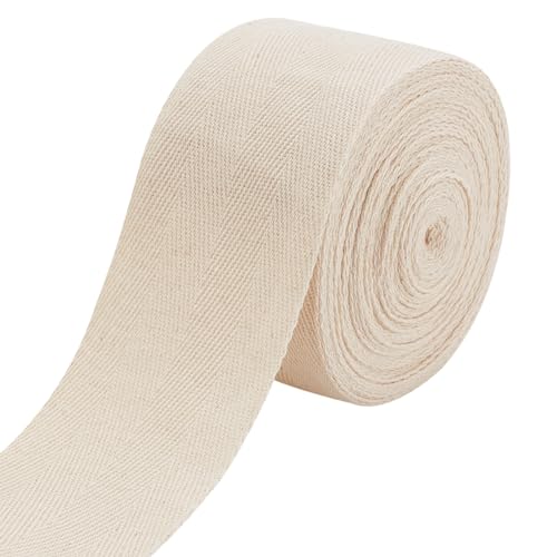 BENECREAT 10m／ロール 綿テープ コットンテープ 幅60mm 綾テープ カバンテープ 持ち手テープ フラット..
