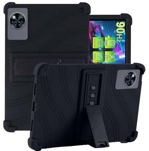 For DOOGEE U11 ケース スタンド機能付きシリコンケースJYJIEJIE耐衝撃性 超軽量 防水 耐汚れ ソフト シリコン ケース 防滑 脱着簡単なシリコン保護カバー DOOGEE U11 用カバー(ブラック)