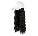 ウィッグ 帽子ウィッグ レディース wig かつら ロング 巻き髪 キャップウィッグ つけ毛 カール エクステ 髪付き帽子 小顔 便利 おしゃれ 日焼け防止 紫外線対策 日常用 旅行用 (B)